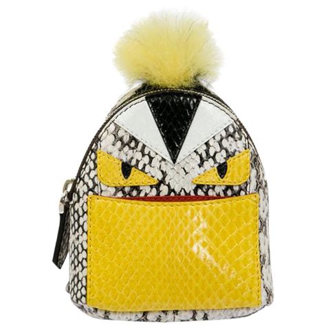 FENDI Monster Bag Mini Backpack Charm in Multicolored Python 